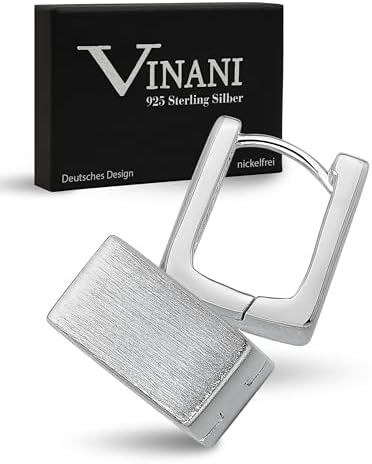Vinani Klapp-Creolen aus 925 Sterling Silber - Nickelfreie Ohrringe für Damen - Allergikerfreundlich mit Anlaufschutz