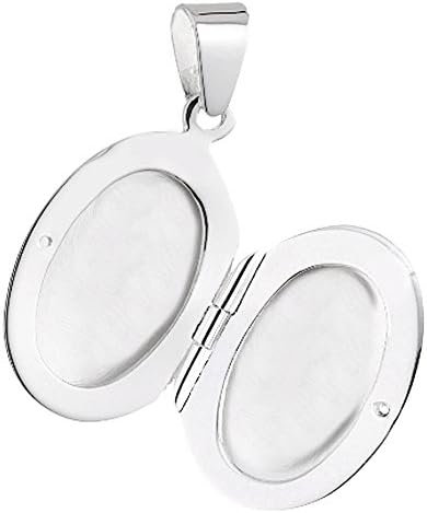 Vinani Anhänger Medaillon oval glänzend zum Öffnen 925 Sterling Silber für Frauen zum Tragen am Tag und Nacht AMO-EZ